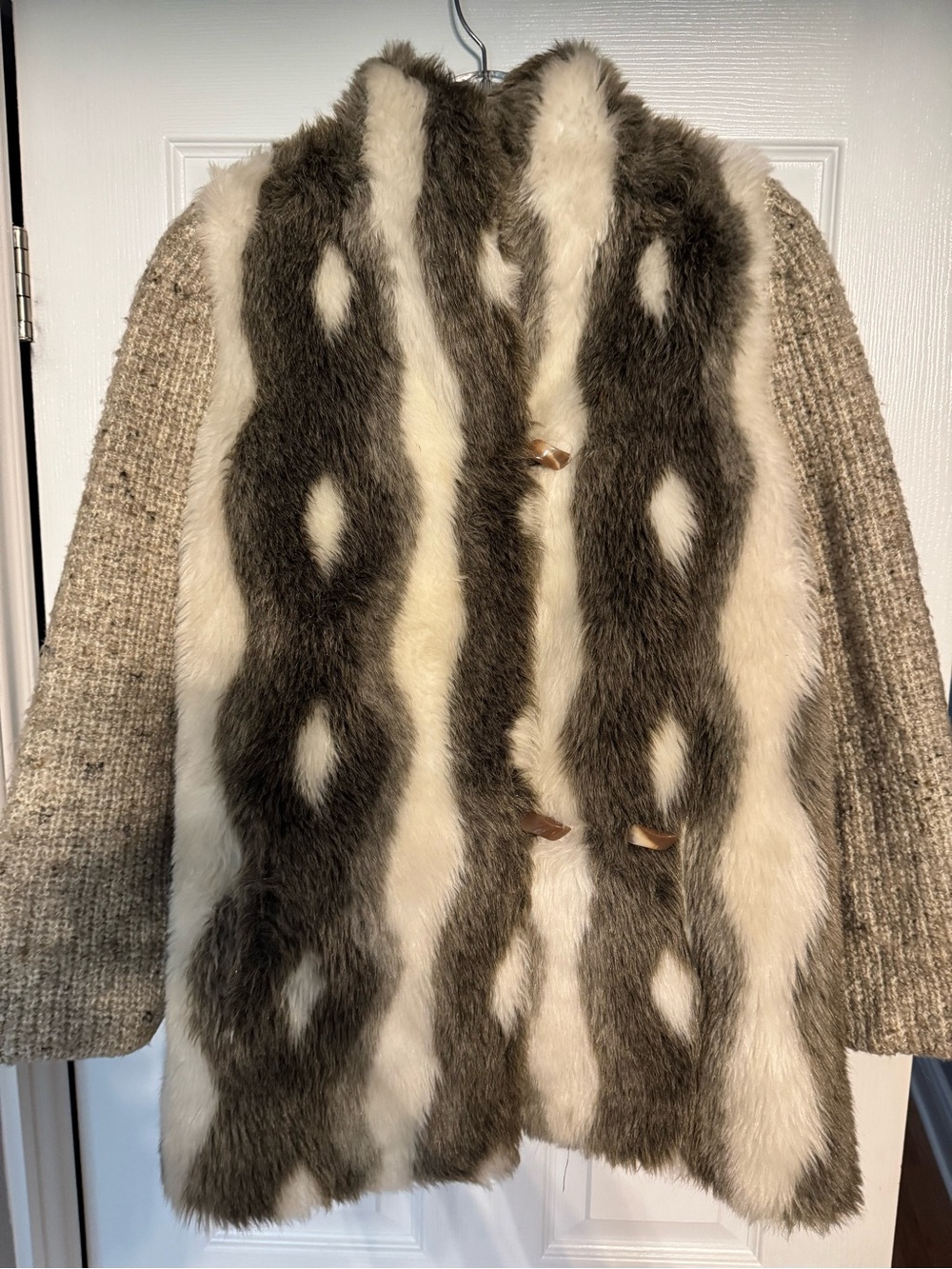 VTG Faux Fur Sweater Jacket Union Made in Canada Size Medium